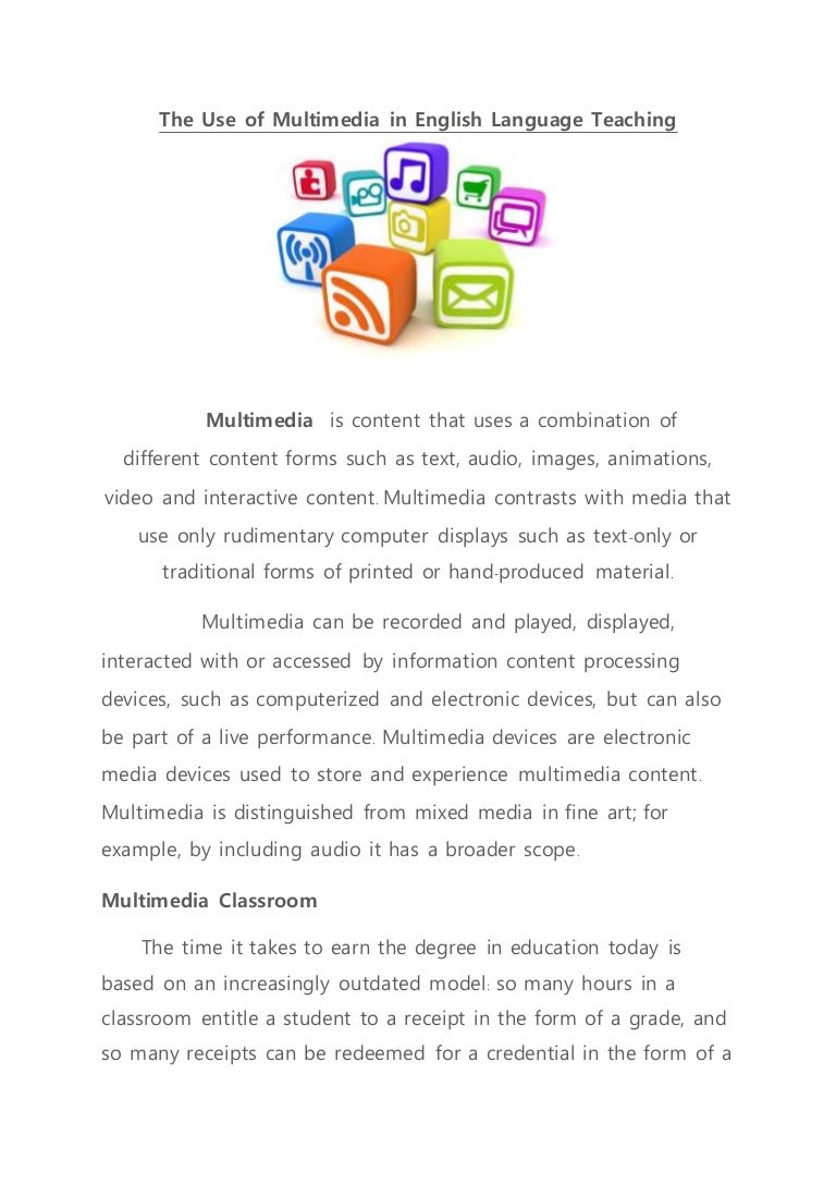 The use of multimedia in english language teaching