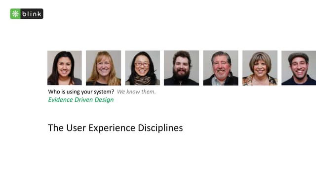 The UX Disciplines