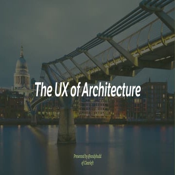 The ux of architecture