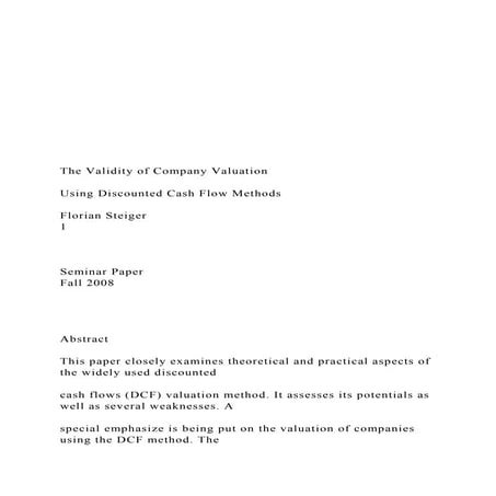 The Validity of Company Valuation Using Dis.docx