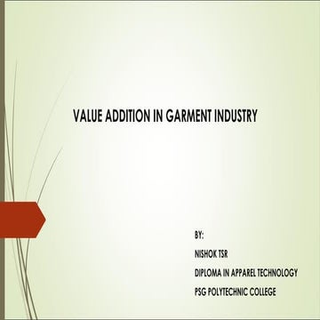 U 1 introduction to garment industry | PPTX