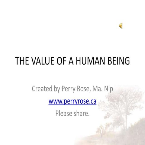 The Value Of A Human Being1