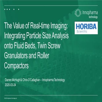 The Value of Real-time Imaging: Integrating Particle Size Analysis onto Fluid Beds, Twin Screw Granulators and Roller Compactors