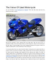 The Value Of Used Motorcycle