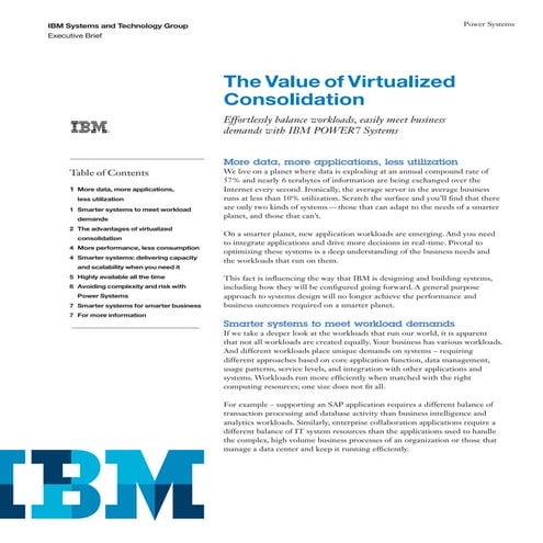 The value of virtualized consolidation