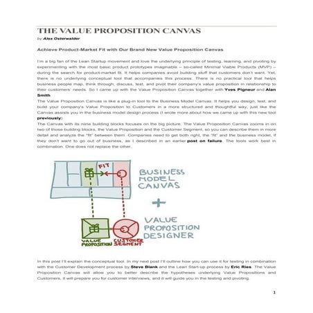 The Value Proposition Canvas