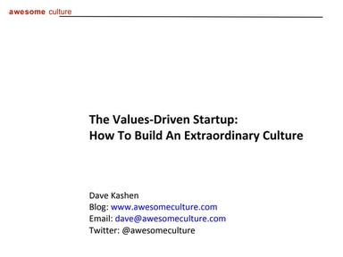 The Values-Driven Startup