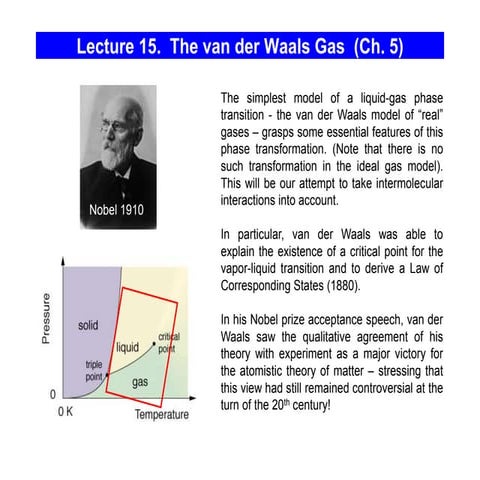 The van der waals gas