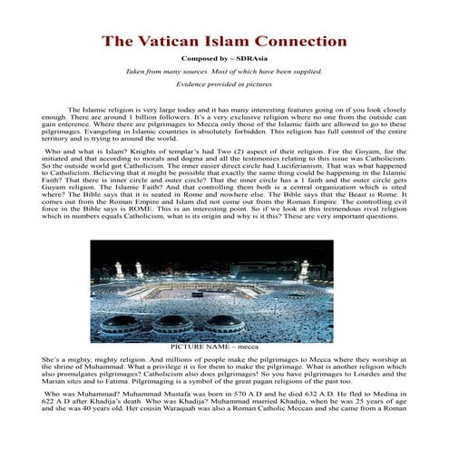 The Vatican Islam Connection