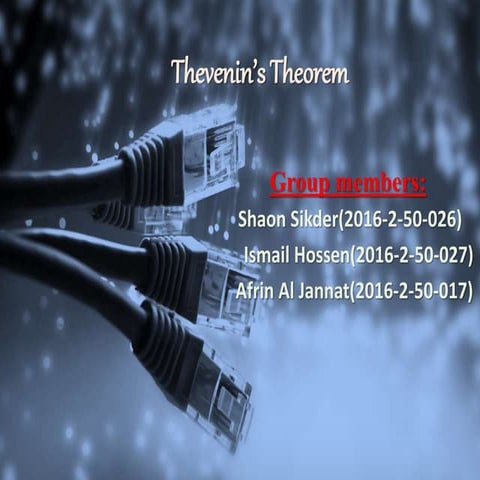 Thevenin’s theorem (East West University)