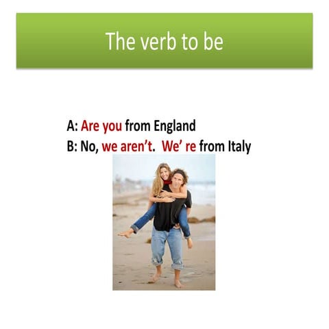 The verb to be