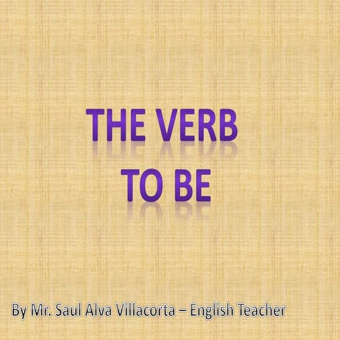 The verb to be