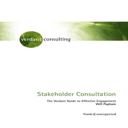 The Verdant Guide To Stakeholder Consultation   2010