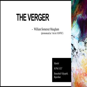 The Verger by Somerset Maugham