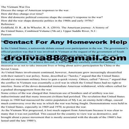 The Vietnam War EraDiscuss the range of American responses to the .pdf