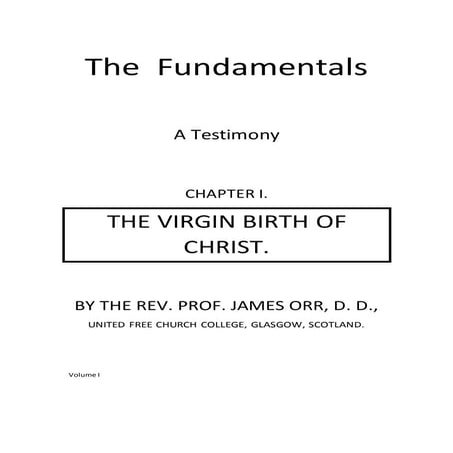 The virgin birth of christ chapter 1   the  fundamentals