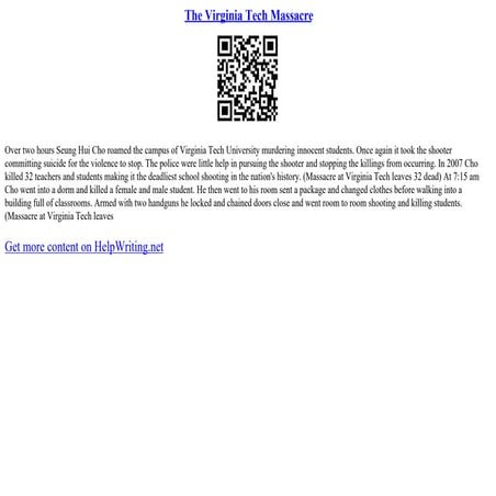 The Virginia Tech Massacre | PPT