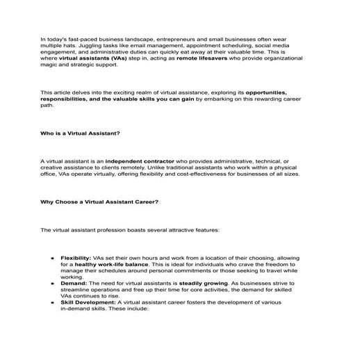 The Virtual Assistant_ Orchestrating Success for Busy Entrepreneurs and Busin...