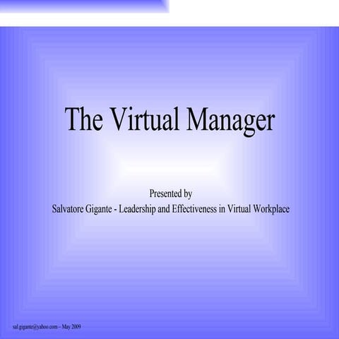 The Virtual Manager May 2009