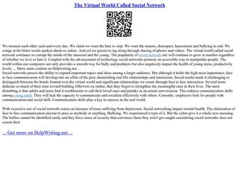 The Virtual World Called Social Network