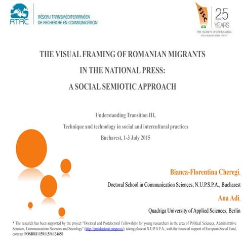 The Visual Framing of Romanian migrants in the national press. A social semiotic approach