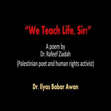 We Teach Life Sir(Palestine, Resistance)