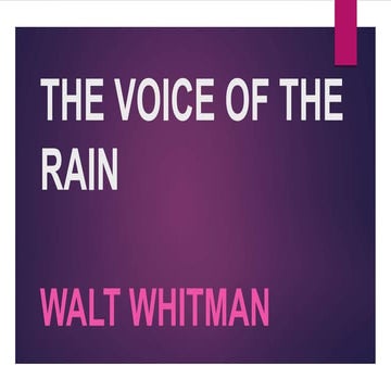 THE VOICE OF THE RAIN 