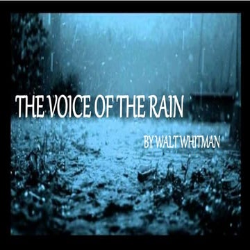 The voice of the rain hornbill