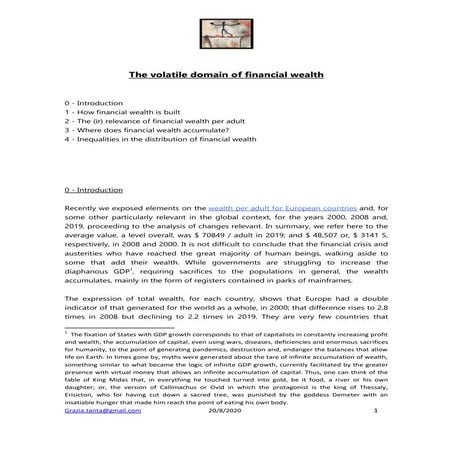 The volatile domain of financial wealth