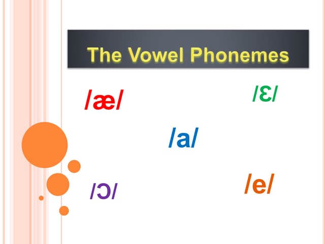 The Vowel Phonemes