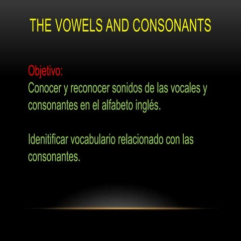 The vowels and consonants