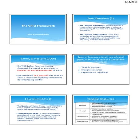 The vrio framework in English