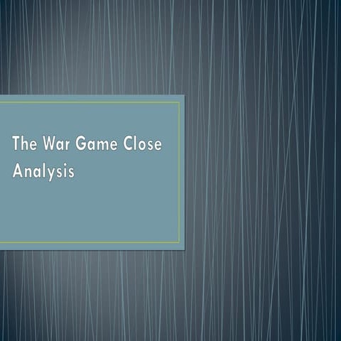 The War Game Analysis Questions