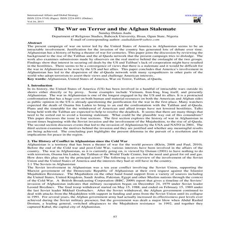 The war on terror and the afghan stalemate