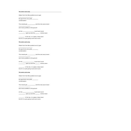 The water cycle song lyrics