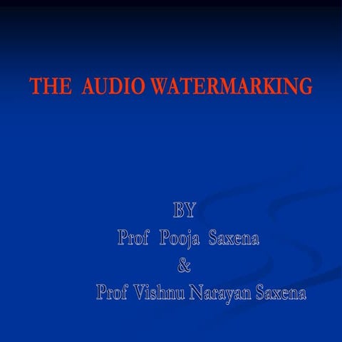 The Audio watermarking
