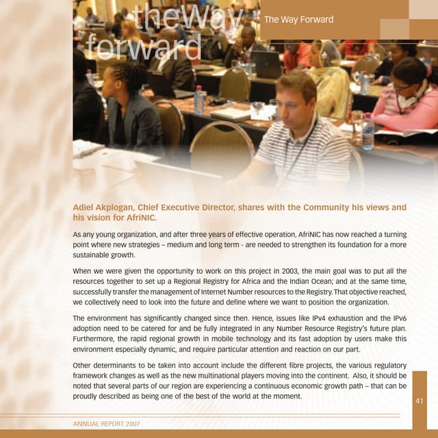 AFRINIC Annual Report 2007 - The way forward