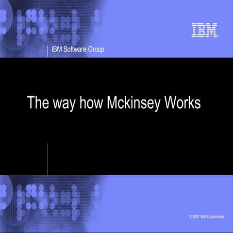 The Way How Mckinsey Works