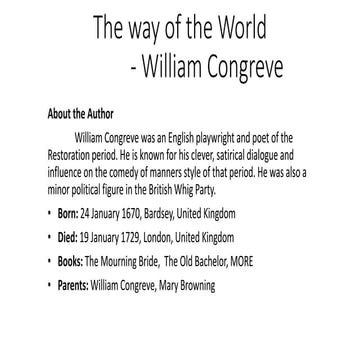 The way of the world