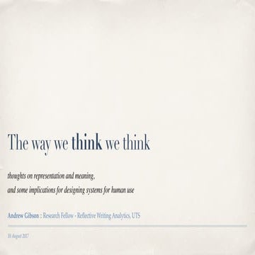 The way we think we think | PDF