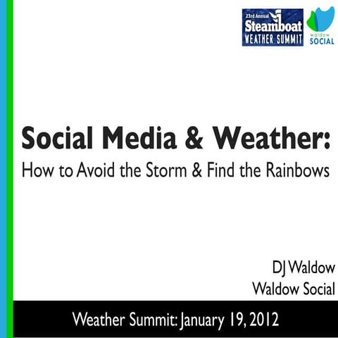 Social Media and Weather - DJ Waldow - Steamboat Weather Summit 2012
