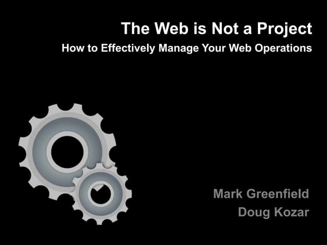 The Web is Not a Project
