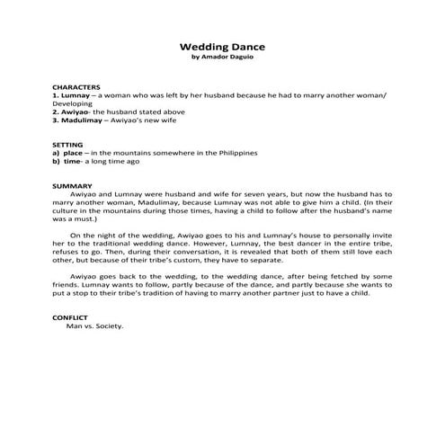 The wedding dance summary