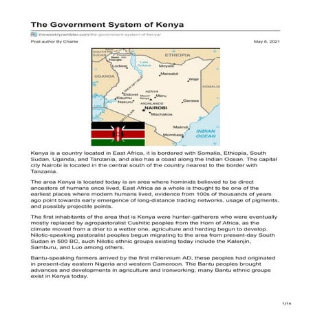 The Government system of Kenya