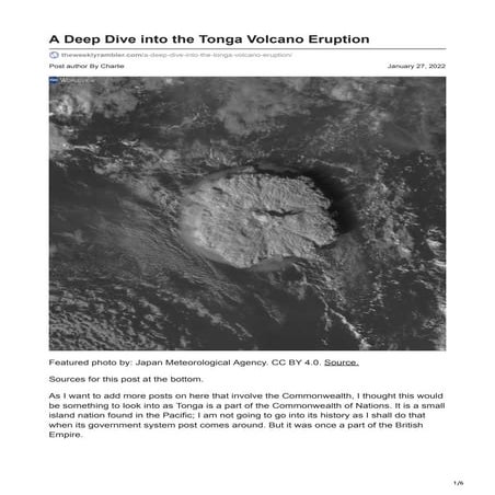 A Deep Dive into the Tonga volcano Eruption