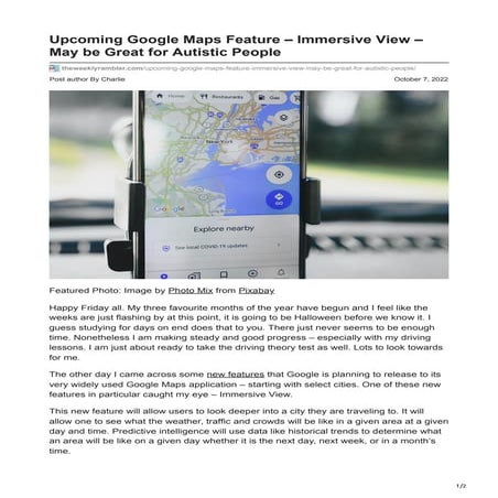 Upcoming Google Maps Feature  Immersive View  May be Great for Autistic People