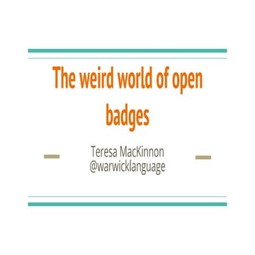 The weird world of open badges