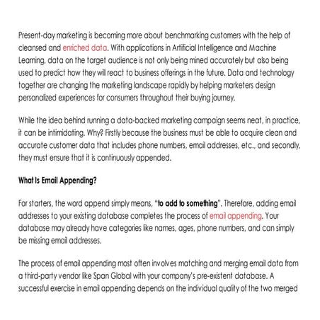 Email appending - Span Global Services