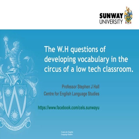 The wh questions of developing vocabulary in the circus of a low teach classr...