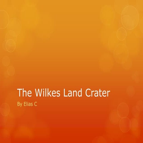 The wilkes land crater